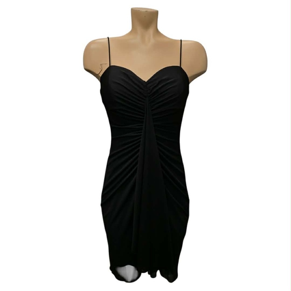 Onyx Black Ruched Mini Dress Size S